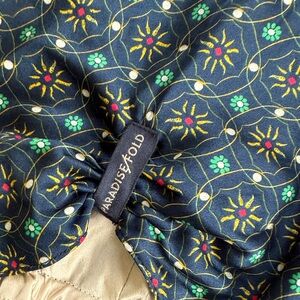 Paradise Fold Blue Patterned Hair Accessory silk wrap for long hair sleep bonnet